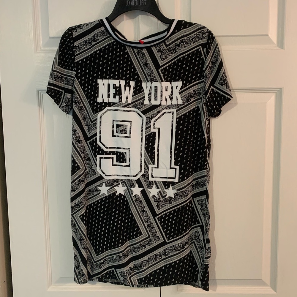 DIVIDED H&M | Black Geometric Print Casual Dress